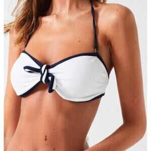 Reiss White and Black Bikini Top